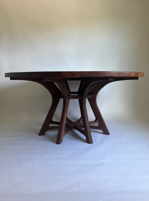 Round Walnut Dining Table